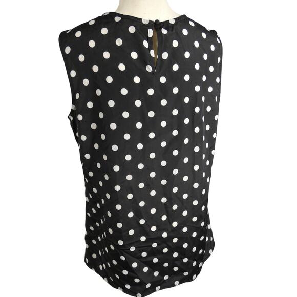Merona Women's Large Blouse Polka Dots Sleeveless Polyester Lightweight - Picture 4 of 5
